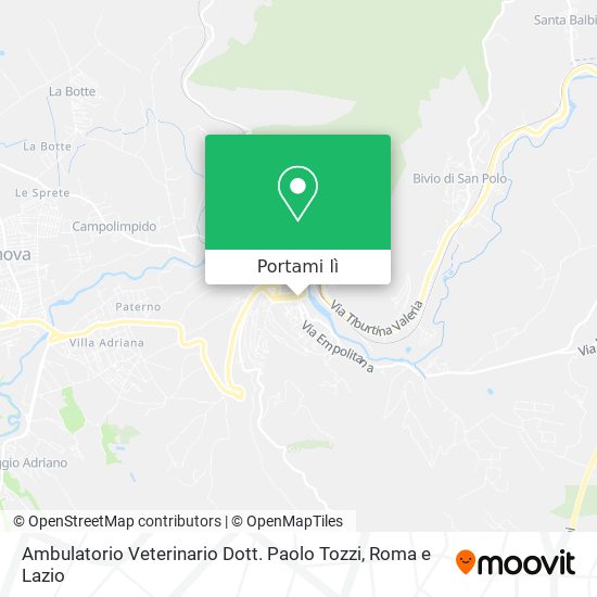 Mappa Ambulatorio Veterinario Dott. Paolo Tozzi
