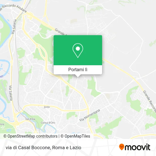 Mappa via di Casal Boccone