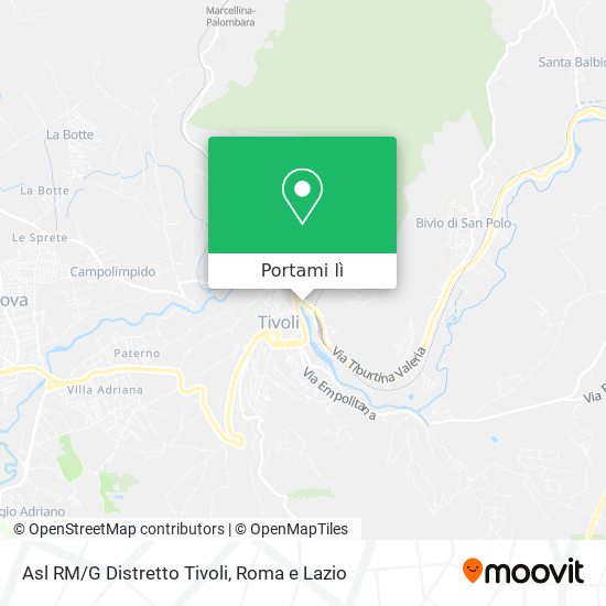 Mappa Asl RM/G Distretto Tivoli