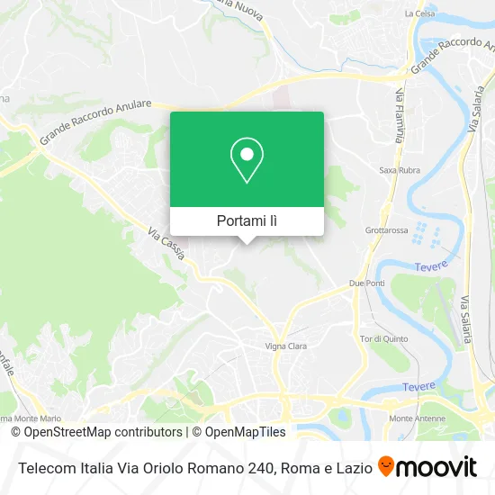 Mappa Telecom Italia Via Oriolo Romano 240
