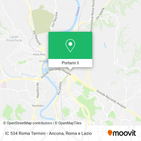 Mappa IC 534 Roma Termini - Ancona