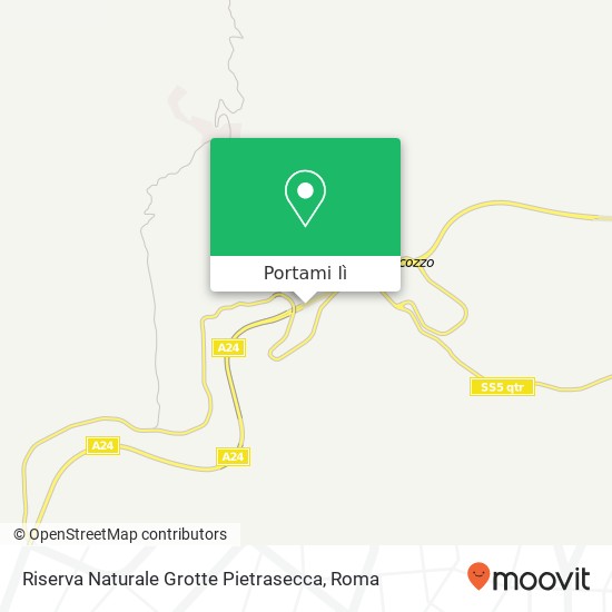 Mappa Riserva Naturale Grotte Pietrasecca