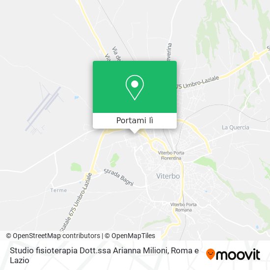 Mappa Studio fisioterapia Dott.ssa Arianna  Milioni