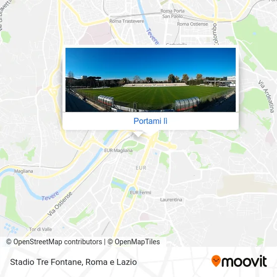 Mappa Stadio Tre Fontane