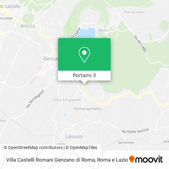 Mappa Villa Castelli Romani Genzano di Roma