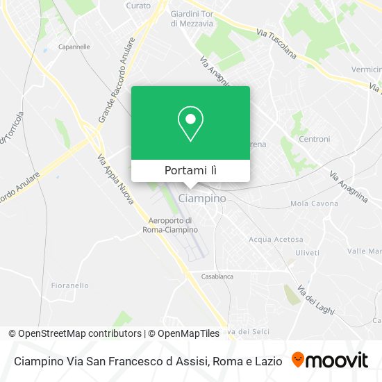 Mappa Ciampino Via San Francesco d Assisi