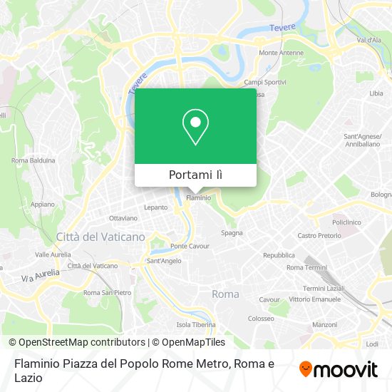 Mappa Flaminio Piazza del Popolo Rome Metro