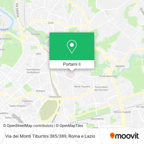 Mappa Via dei Monti Tiburtini 385 / 389