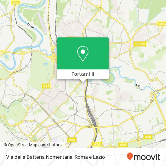 Mappa Via della Batteria Nomentana