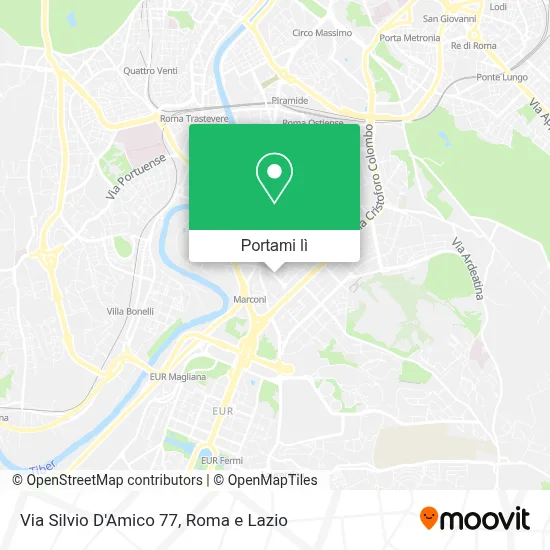 Mappa Via Silvio D'Amico 77