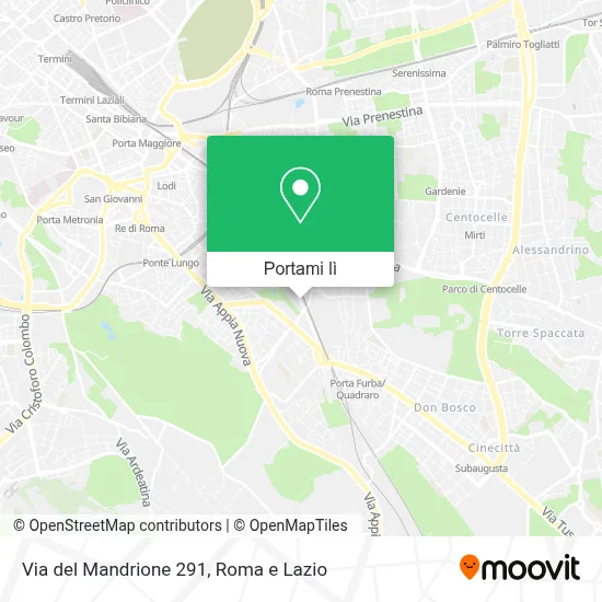 Mappa Via del Mandrione 291