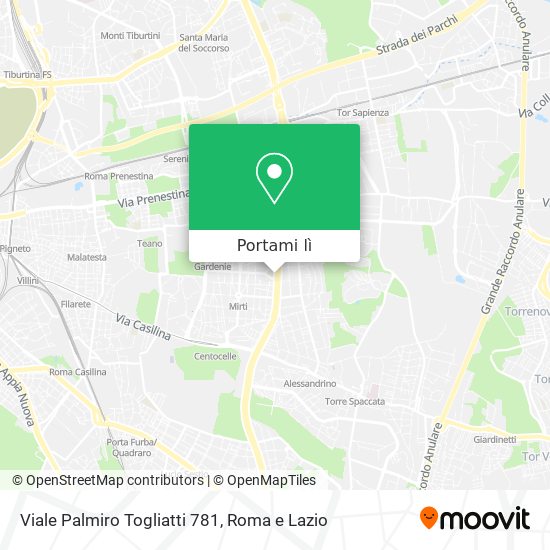 Mappa Viale Palmiro Togliatti 781