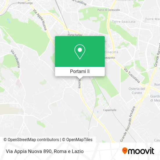 Mappa Via Appia Nuova 890