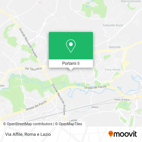 Mappa Via Affile