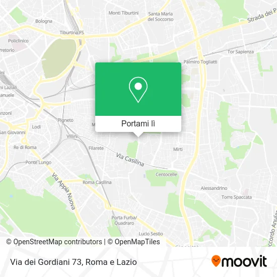 Mappa Via dei Gordiani  73