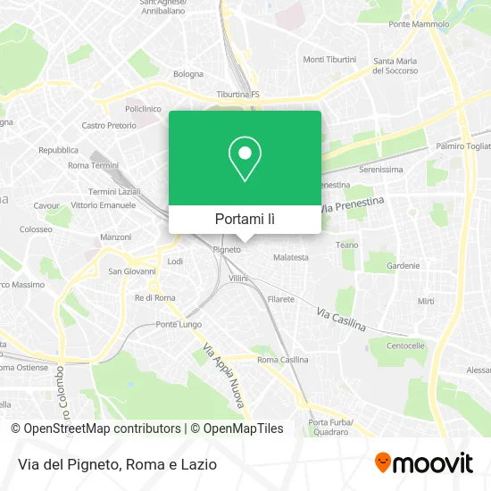 Mappa Via del Pigneto
