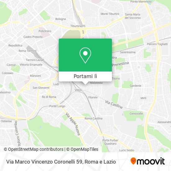 Mappa Via Marco Vincenzo Coronelli 59