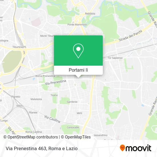 Mappa Via Prenestina 463
