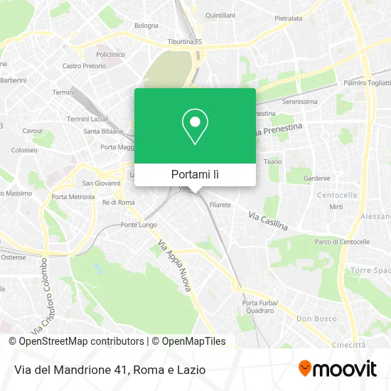Mappa Via del Mandrione 41