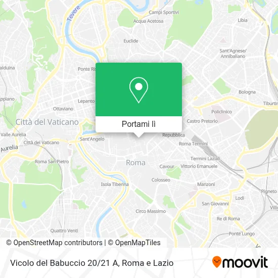 Mappa Vicolo del Babuccio 20/21 A
