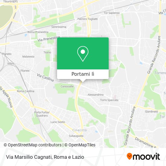 Mappa Via Marsilio Cagnati