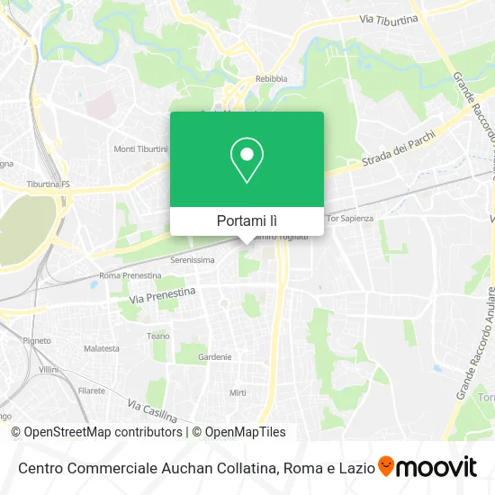 Mappa Centro Commerciale Auchan Collatina