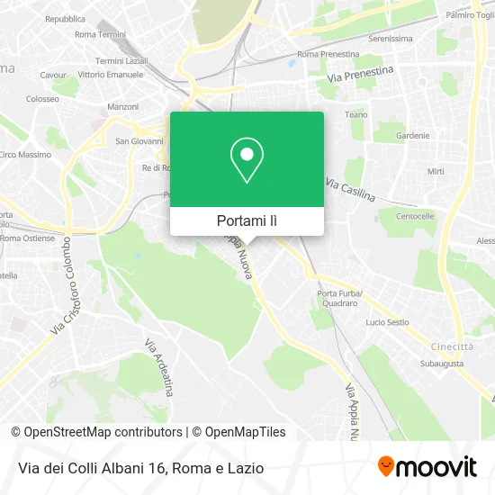 Mappa Via dei Colli Albani 16
