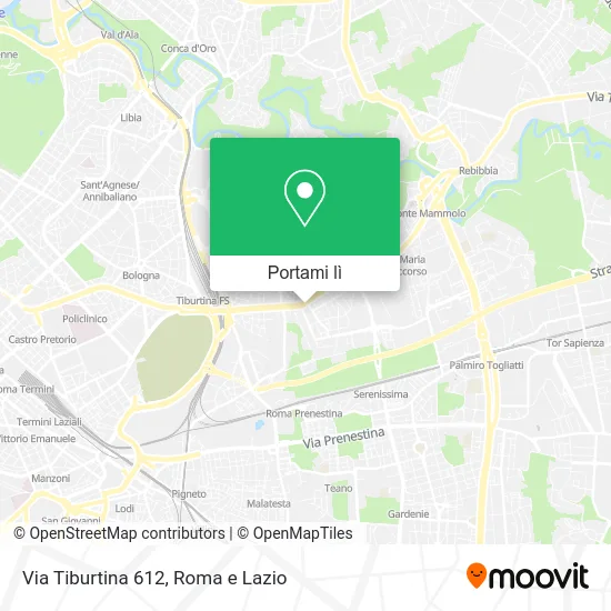 Mappa Via Tiburtina 612