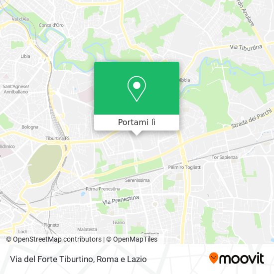 Mappa Via del Forte Tiburtino