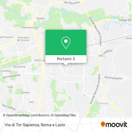 Mappa Via di Tor Sapienza