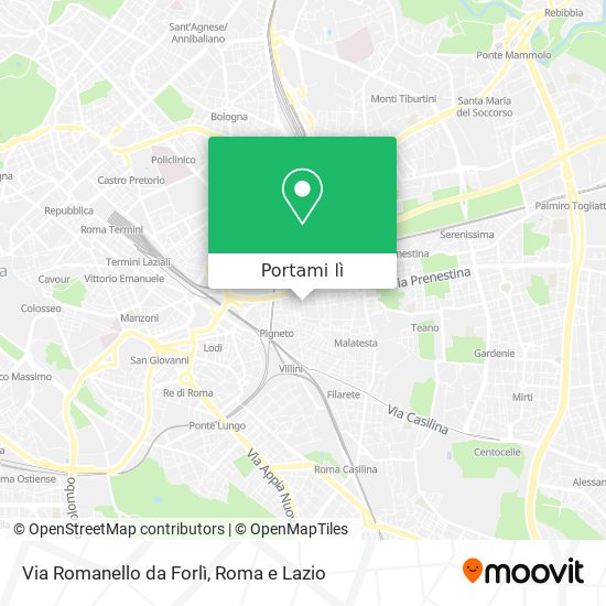 Mappa Via Romanello da Forlì