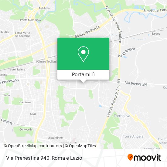 Mappa Via Prenestina 940