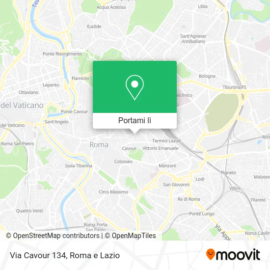 Mappa Via Cavour 134