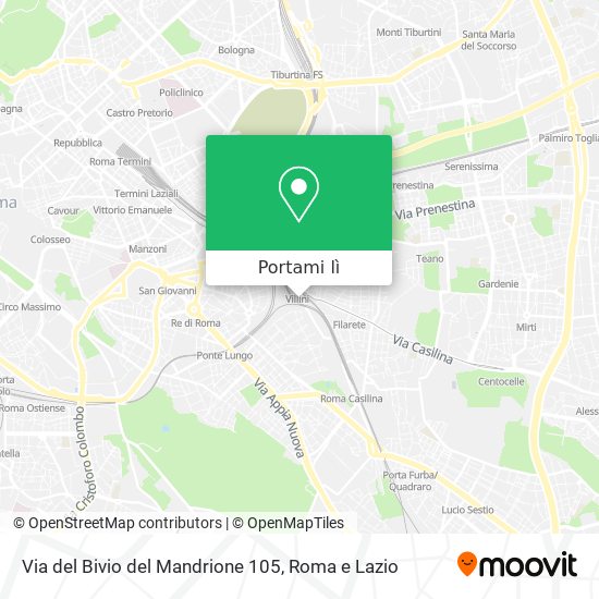 Mappa Via del Bivio del Mandrione 105