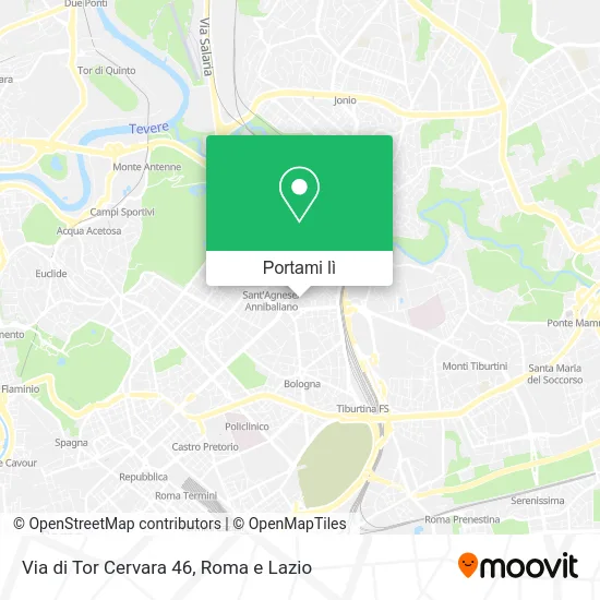 Mappa Via di Tor Cervara 46