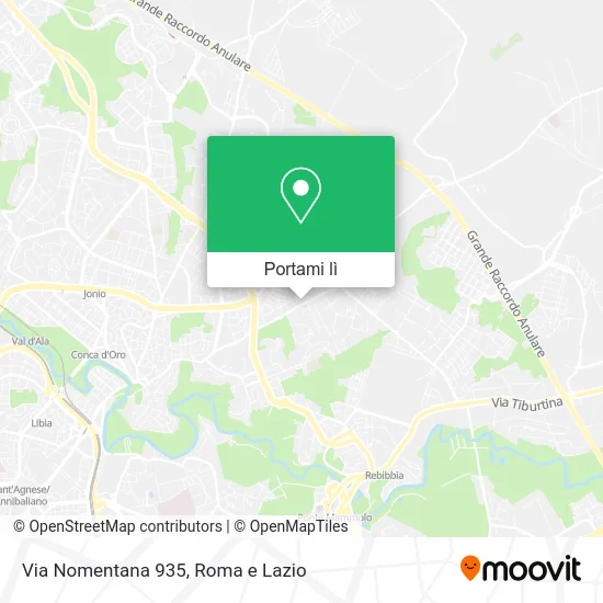 Mappa Via Nomentana 935