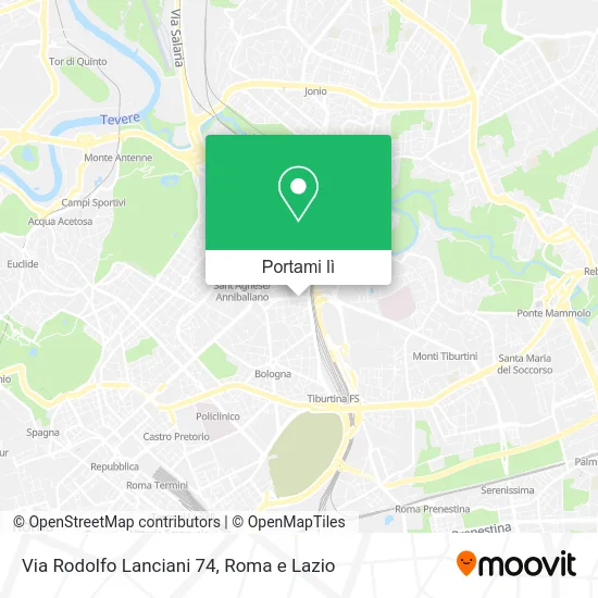 Mappa Via Rodolfo Lanciani 74