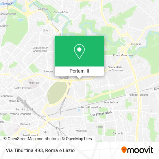 Mappa Via Tiburtina 493
