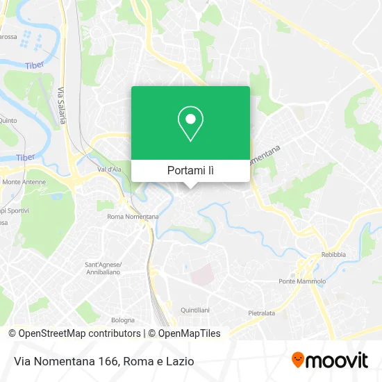 Mappa Via Nomentana 166