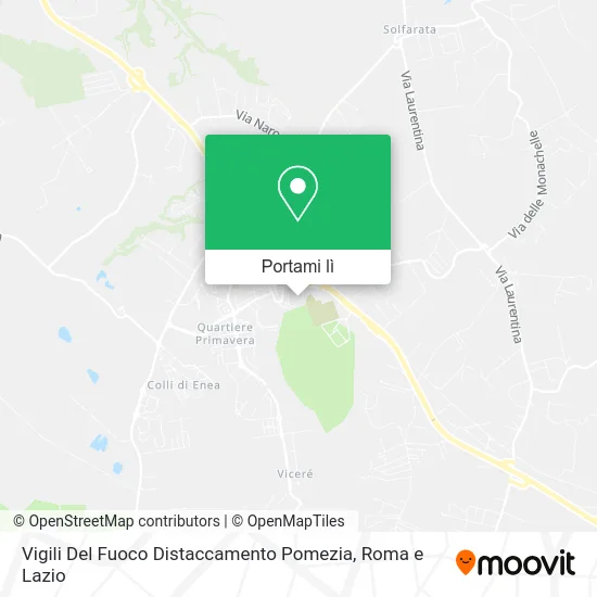 Mappa Vigili Del Fuoco Distaccamento Pomezia