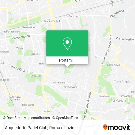 Mappa Acquedotto Padel Club
