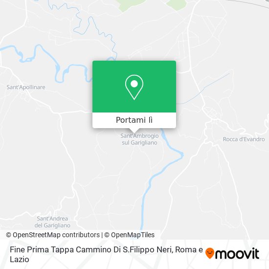 Mappa Fine Prima Tappa Cammino Di S.Filippo Neri
