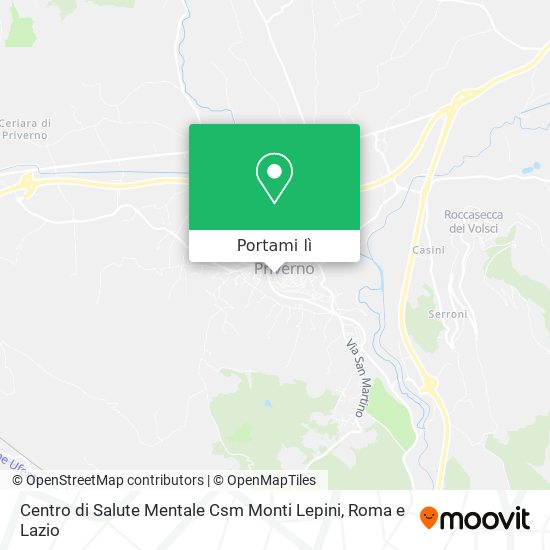 Mappa Centro di Salute Mentale Csm Monti Lepini