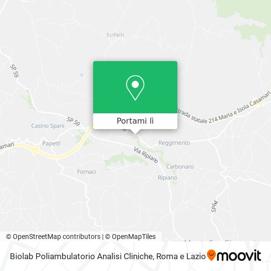 Mappa Biolab Poliambulatorio Analisi Cliniche