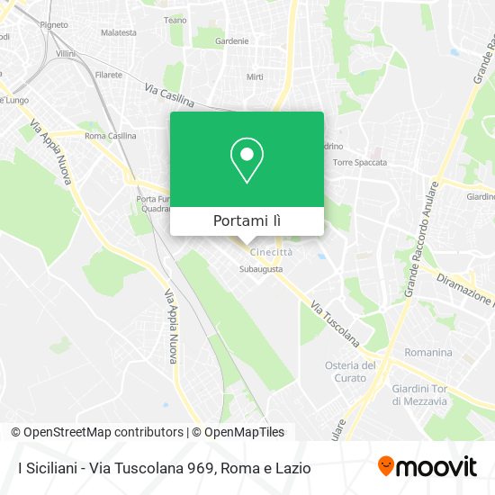 Mappa I Siciliani - Via Tuscolana 969