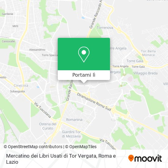 Mappa Mercatino dei Libri Usati di Tor Vergata