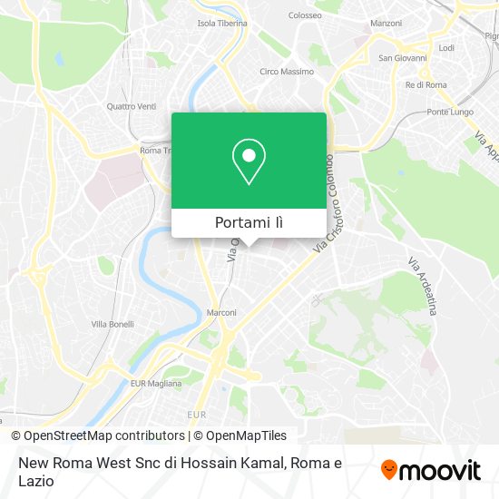 Mappa New Roma West Snc di Hossain Kamal