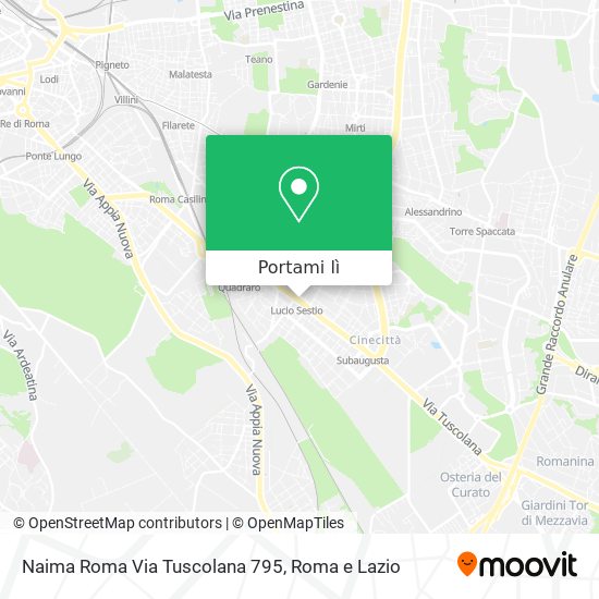 Mappa Naima Roma Via Tuscolana 795