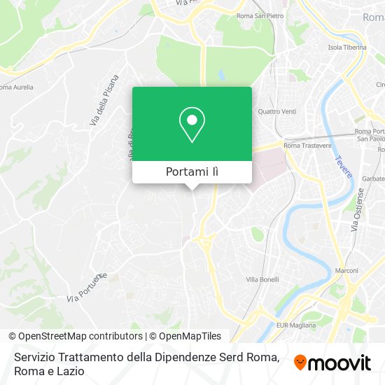 Mappa Servizio Trattamento della Dipendenze Serd Roma