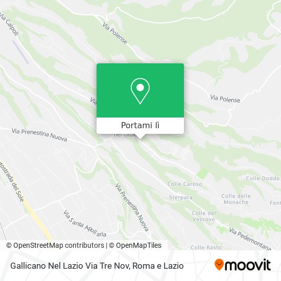 Mappa Gallicano Nel Lazio Via Tre Nov